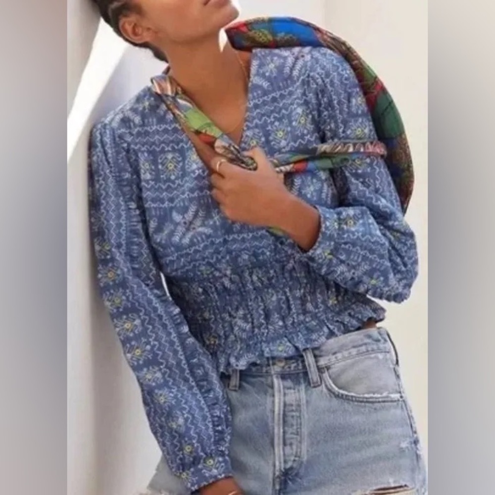Anthropologie Forever That Girl Patterned Blouse